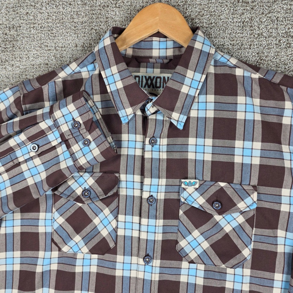 Dixxon Flannel Co SE Racing BMX Innovations Shirt Mens XLT Brown Blue Plaid